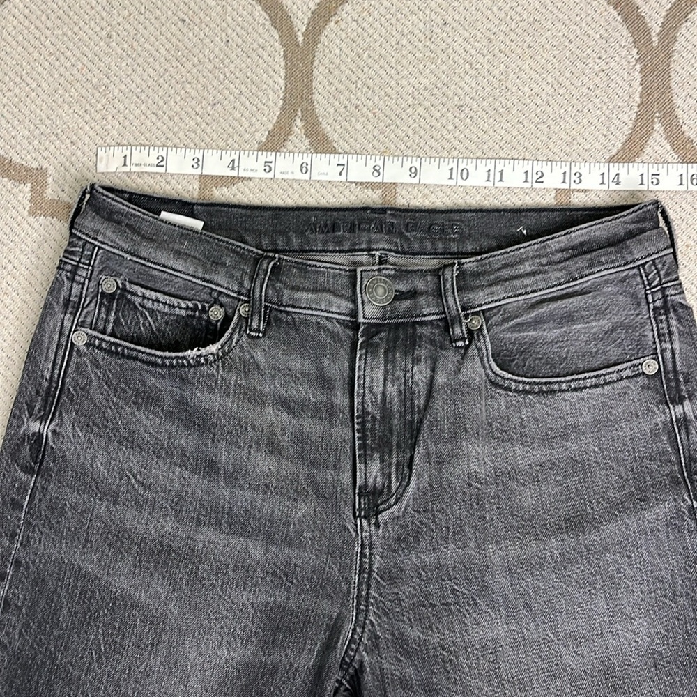 American Eagle Outfitters 90’s bootcut distressed black jeans, 8 short - Picture 5 of 13